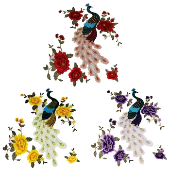 1piece Didelis Mados Gėlių Povas Pleistrai Net Nėrinių Motyvai, Siuvinėjimas, Aplikacijos, skirtos Aprangos Drabužių Dekoratyvinis Siuvimo T2621