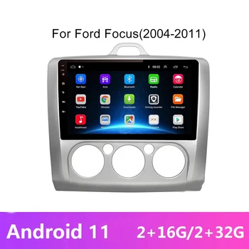 2 DIN 9 Colių Android 11 GPS Navigacija, Touchscreen, Quad-core Automobilio Radijo Ford Focus Exi AT2004 2005 m. 2006 m. 2007 m. 2008-2011 m.